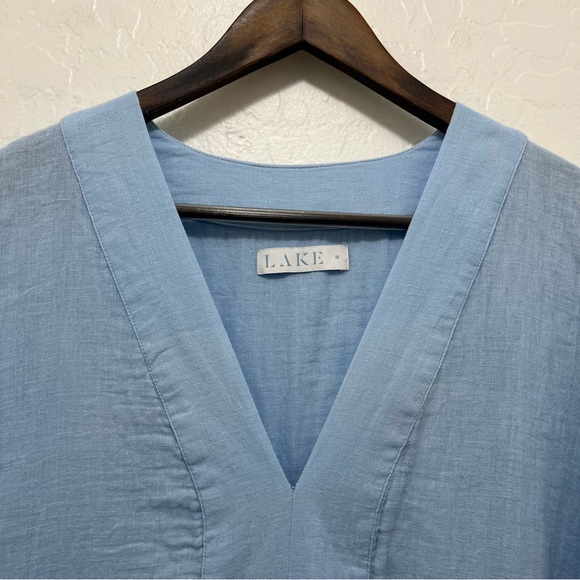 Lake Gauze Caftan Dress in Morning Blue Sz M - Picture 6 of 10